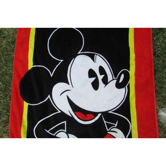 Disney Mickey Mouse All Cotton Beach Towel 56 x 30 Franco Vintage 1990s - Picture 2 of 8